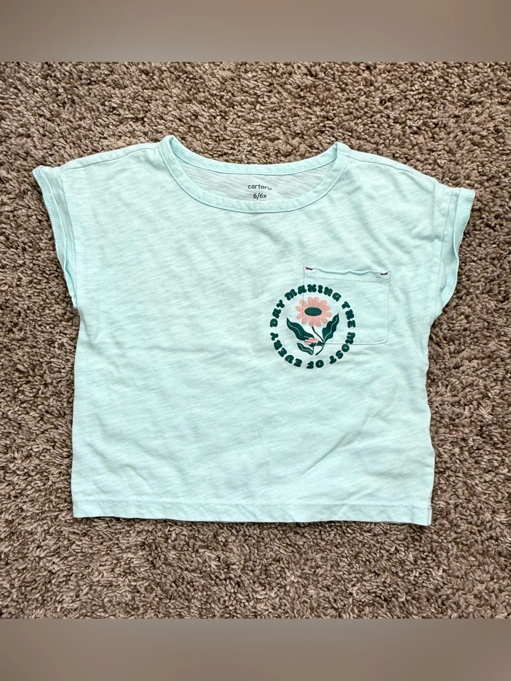Carter’s Girls Graphic T-Shirt Set Size 6/6X Floral Pineapple 2-Piece